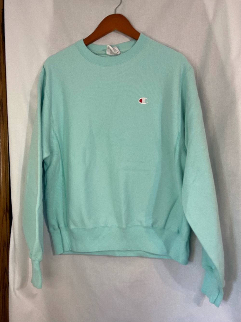 Champion Reverse Weave Women's Medium Sweatshirt Light Mint Green Crewneck